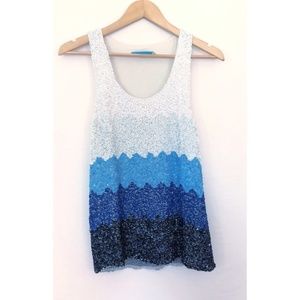 Alice + Olivia Ombré Sequin Racer Back Tank Top